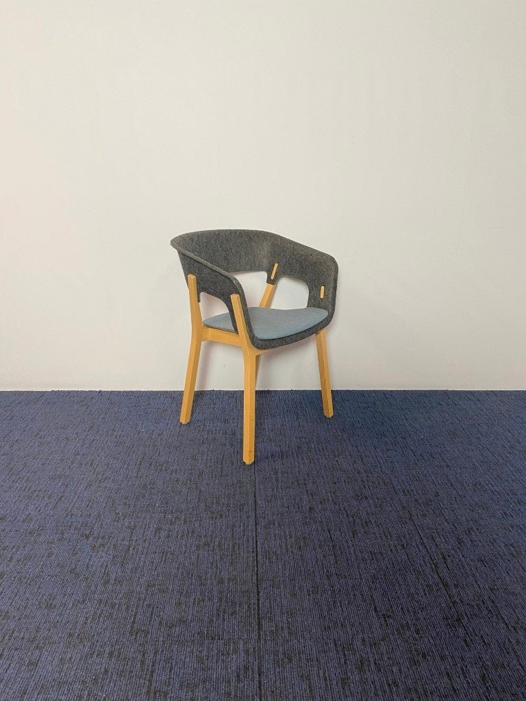 2 x Vergaderstoel Kusch & Co 3000 Njord, donkergrijs / hout, Ophalen, Gebruikt, Twee, Stof