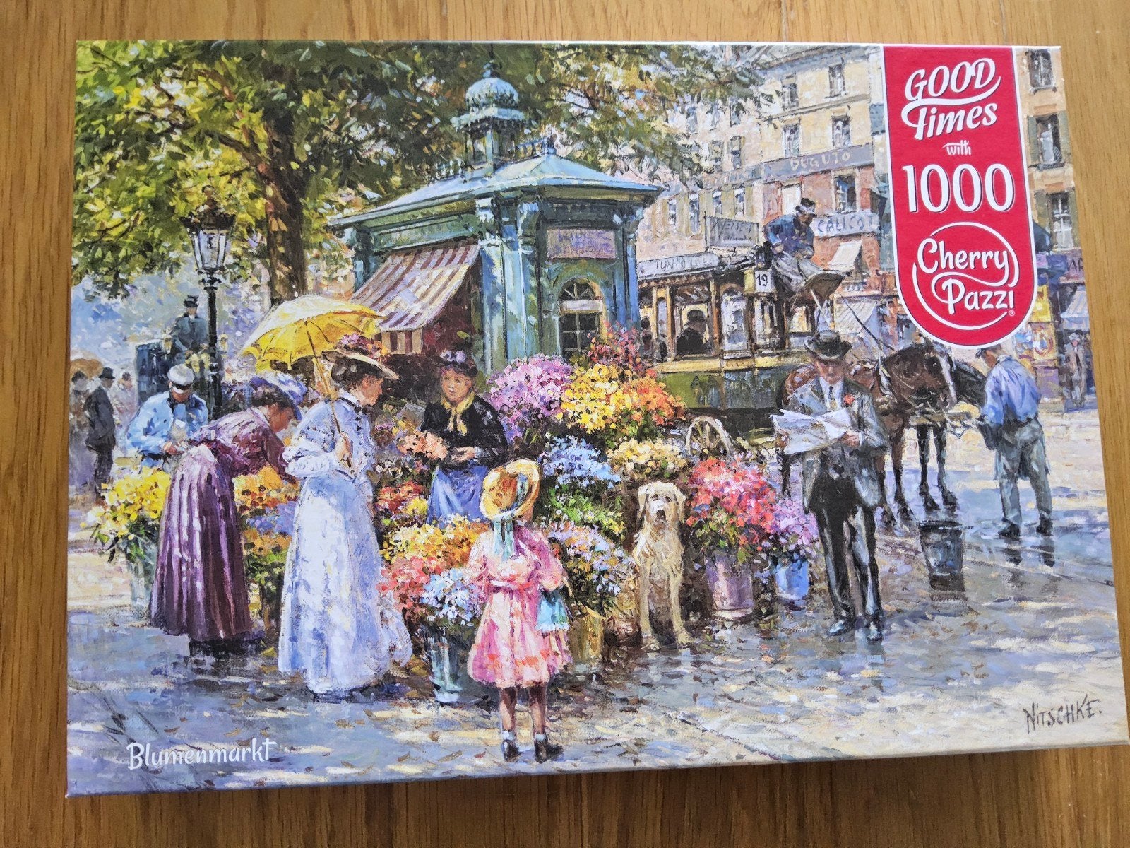 Good Times Cherry Pazzi Legpuzzel 1000 stukjes Bloemenmarkt, Ophalen, 500 t/m 1500 stukjes, Zo goed als nieuw, Legpuzzel