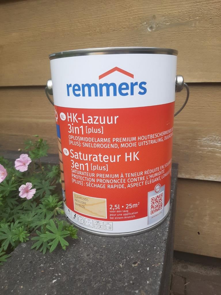 Remmers HK-Lazuur 3in1 Plus -  kleurloos (2.4L), Minder dan 5 liter, Ophalen, Nieuw, Beits