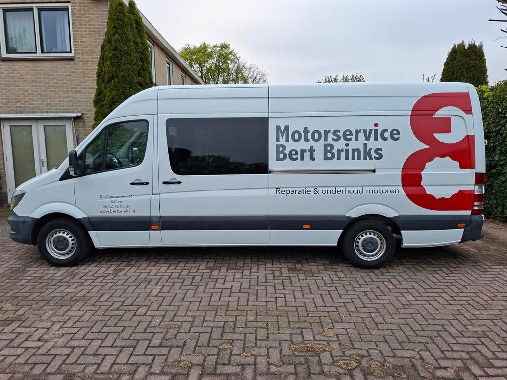 Mercedes-Benz Sprinter 313cdi l3h2 dubbel cabine automaat, Auto's, Euro 5, Zwart, 4 cilinders, 129 pk