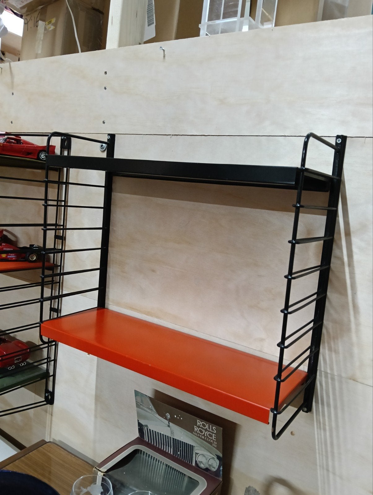 Vintage tomado wandrek met 2 planken - 49x46x17 cm, Huis en Inrichting, Woonaccessoires | Wandplanken en Boekenplanken, Ophalen of Verzenden