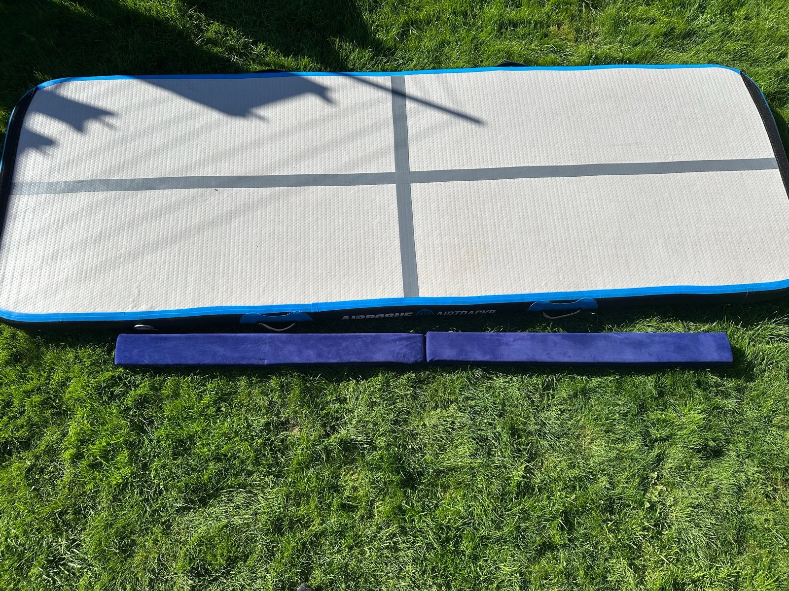 Airtrack Airborne Airtracks met Homecom evenwichtsbalk, Ophalen, Gebruikt, Kindermaat 122 t/m 140, Blauw