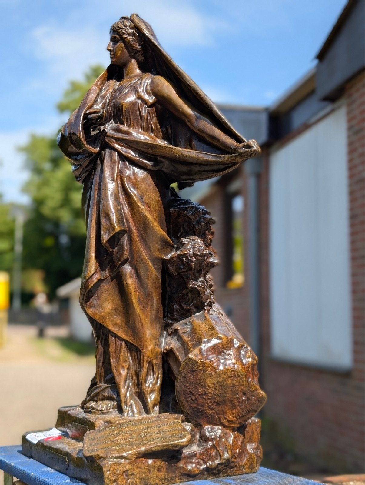 Groot antiek bronzen beeld Georges Colin 77 cm hoog. €1285., Antiek en Kunst, Ophalen