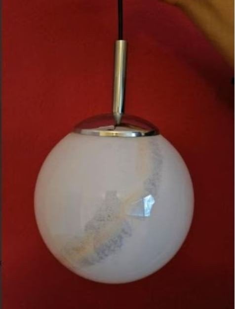 vintage hanglamp Bonalux 70er, Ophalen, 70er, Zo goed als nieuw, Glas