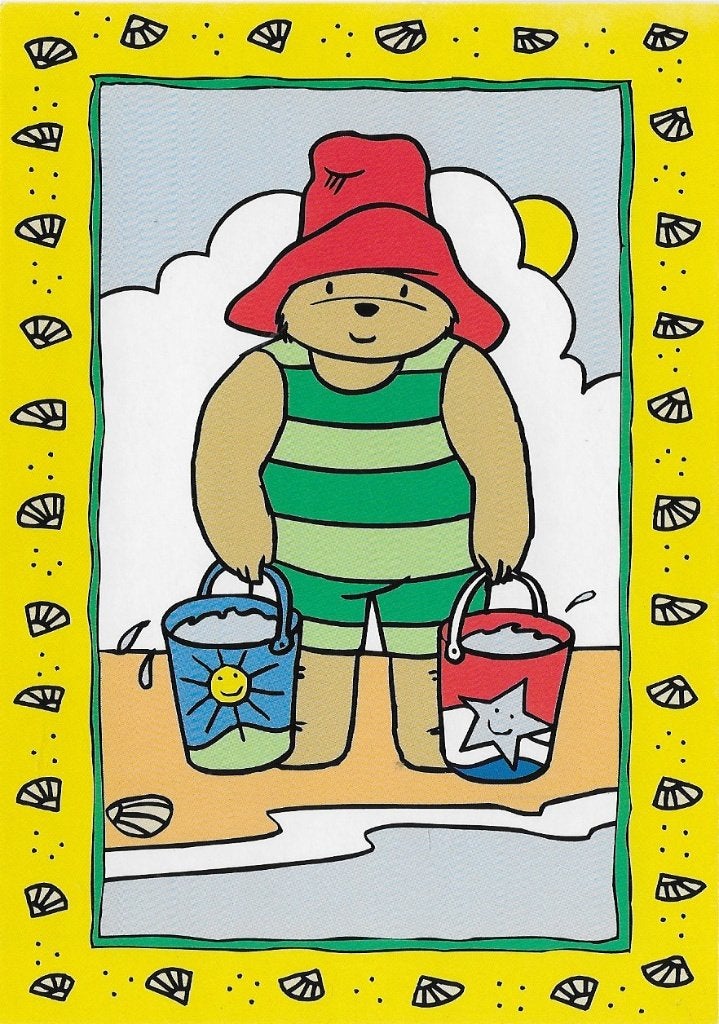 Beertje Paddington aan het strand Ansichtkaart ( A3 ), Verzamelen, Ophalen of Verzenden, 1980 tot heden, Ongelopen