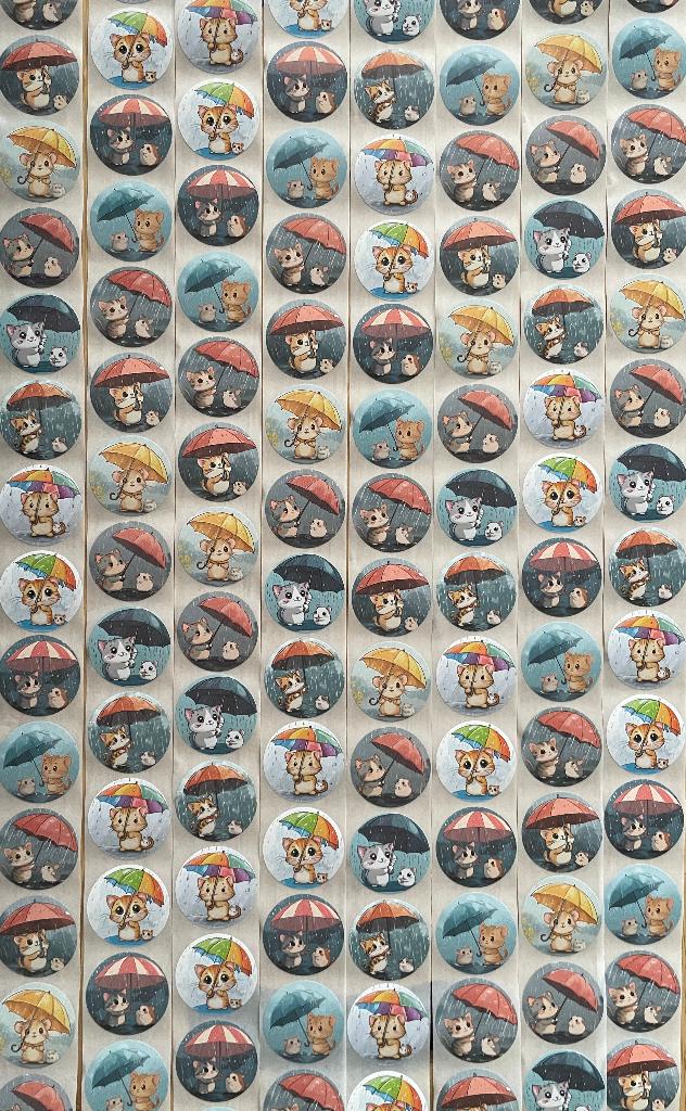 Katje en hamster onder de paraplu stickers, Verzenden, Nieuw, Meerdere stickers