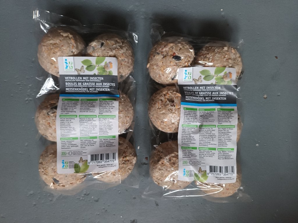 12x nieuw nieuwe vetbollen met insecten buitenvogels vogels, Ophalen of Verzenden, Vogel