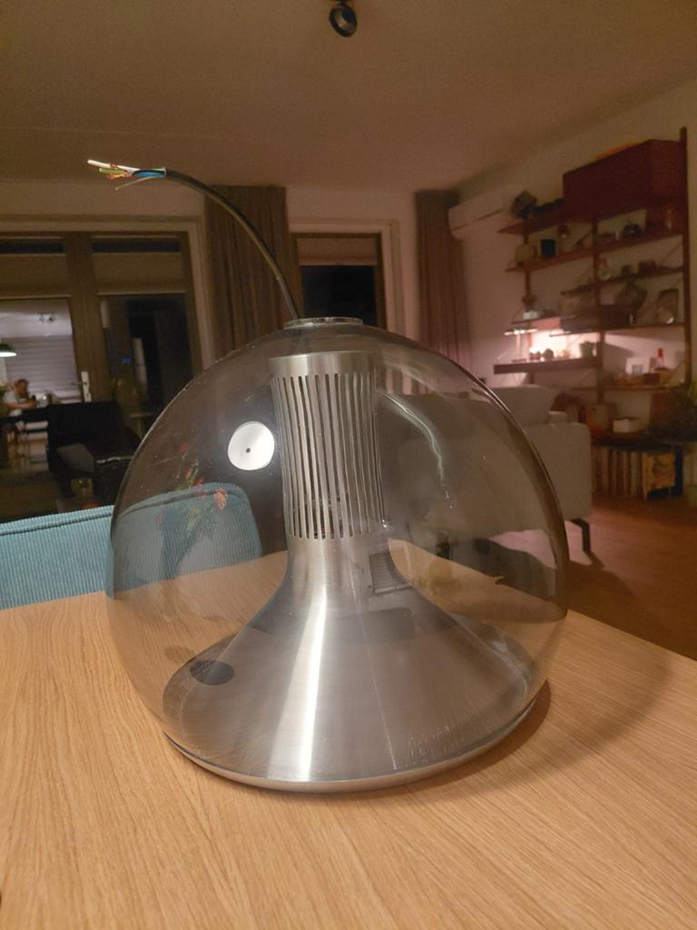 Vintage midcentury bollamp grijs XL Raak, Ophalen of Verzenden, Zo goed als nieuw, Minder dan 50 cm