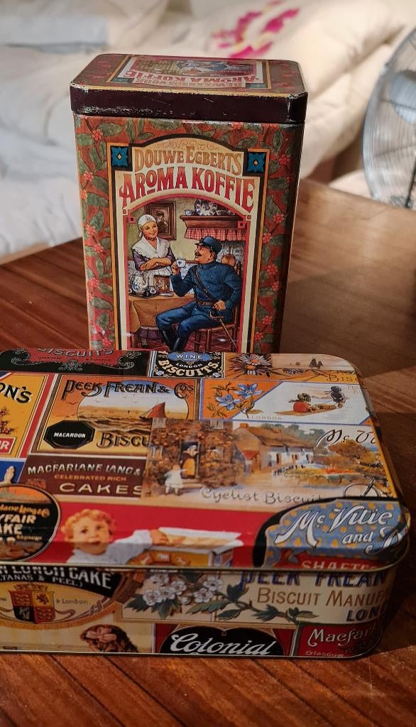 Set Nostalgische Blikken: Douwe Egberts, Koek & Theeblik, Ophalen of Verzenden