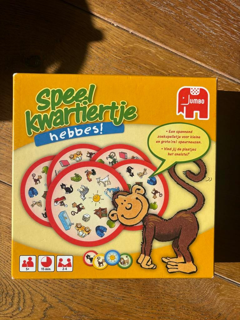 Jumbo Speelkwartiertje Hebbes! Zoekspel, Drie of vier spelers, Ophalen of Verzenden, Zo goed als nieuw