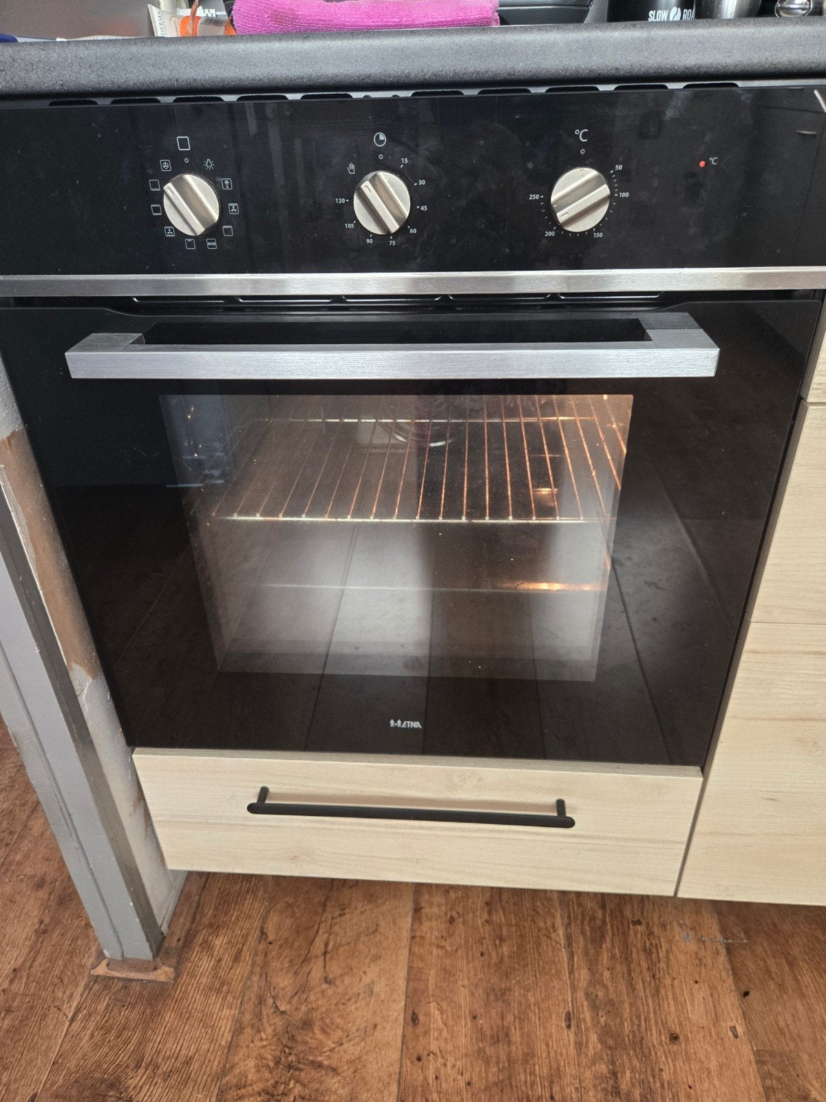 Etna Inbouw Oven met Rooster en Bakplaat - Zwart, Ophalen, Gebruikt, Oven, Inbouw
