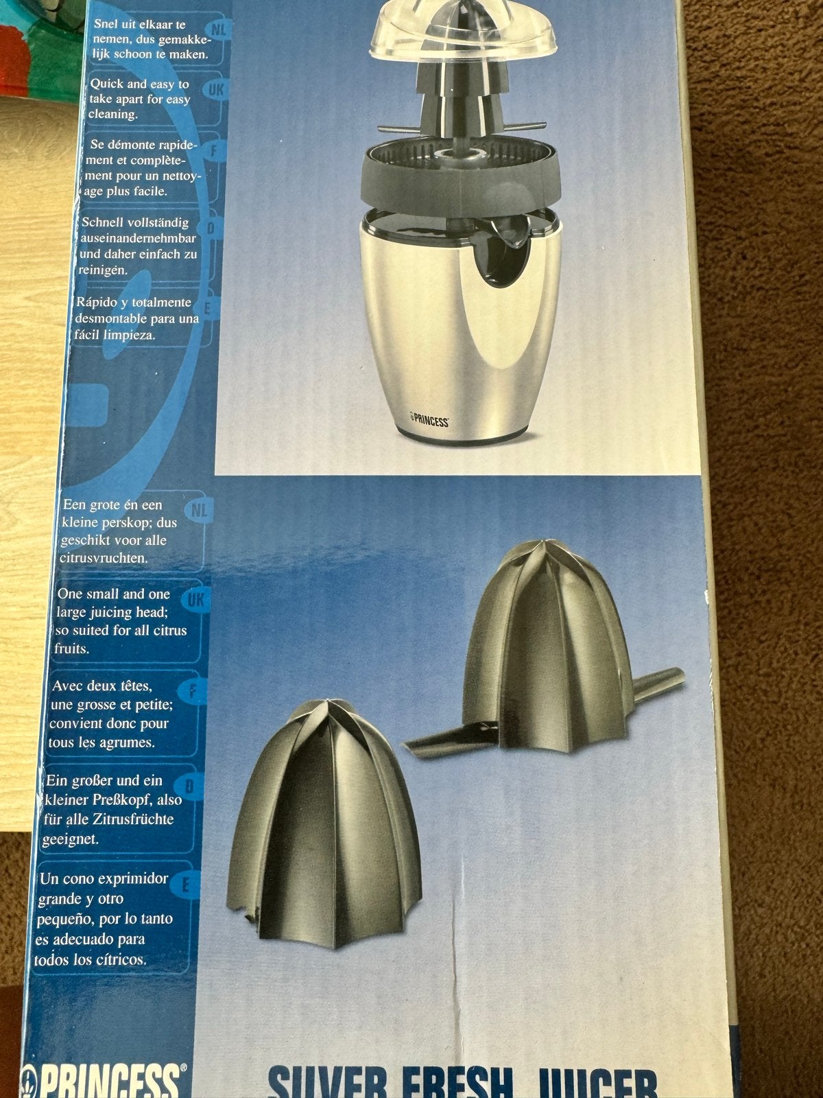 Princess Silver Fresh Juicer - Citruspers, Ophalen of Verzenden, Nieuw
