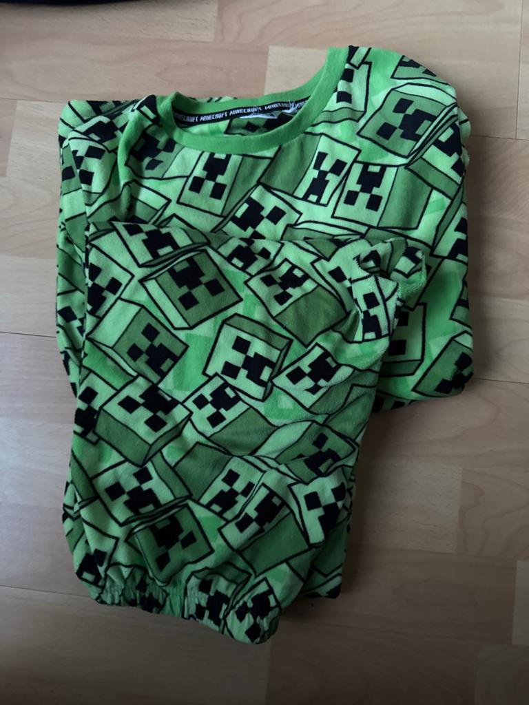 Minecraft Creeper Pyjama - Groen, Ophalen of Verzenden, Zo goed als nieuw, Maat 140