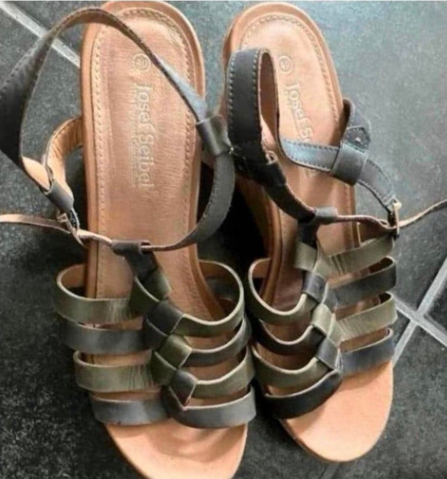 JOSEF SEIBEL ,NIEUWE DAMESSANDALEN MET SLEEHAKKEN,maat 40, Nieuw, Groen, Sandalen of Muiltjes, Ophalen of Verzenden