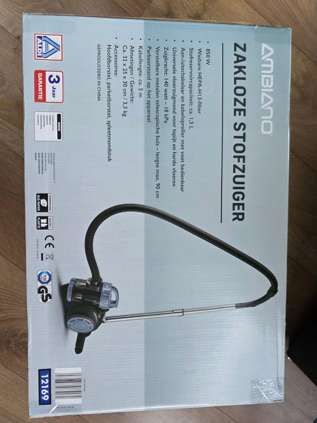Ambiano Zakloze Stofzuiger 850W met HEPA-filter, Witgoed en Apparatuur, Overige merken, Nieuw, Ophalen of Verzenden, Sledestofzuiger