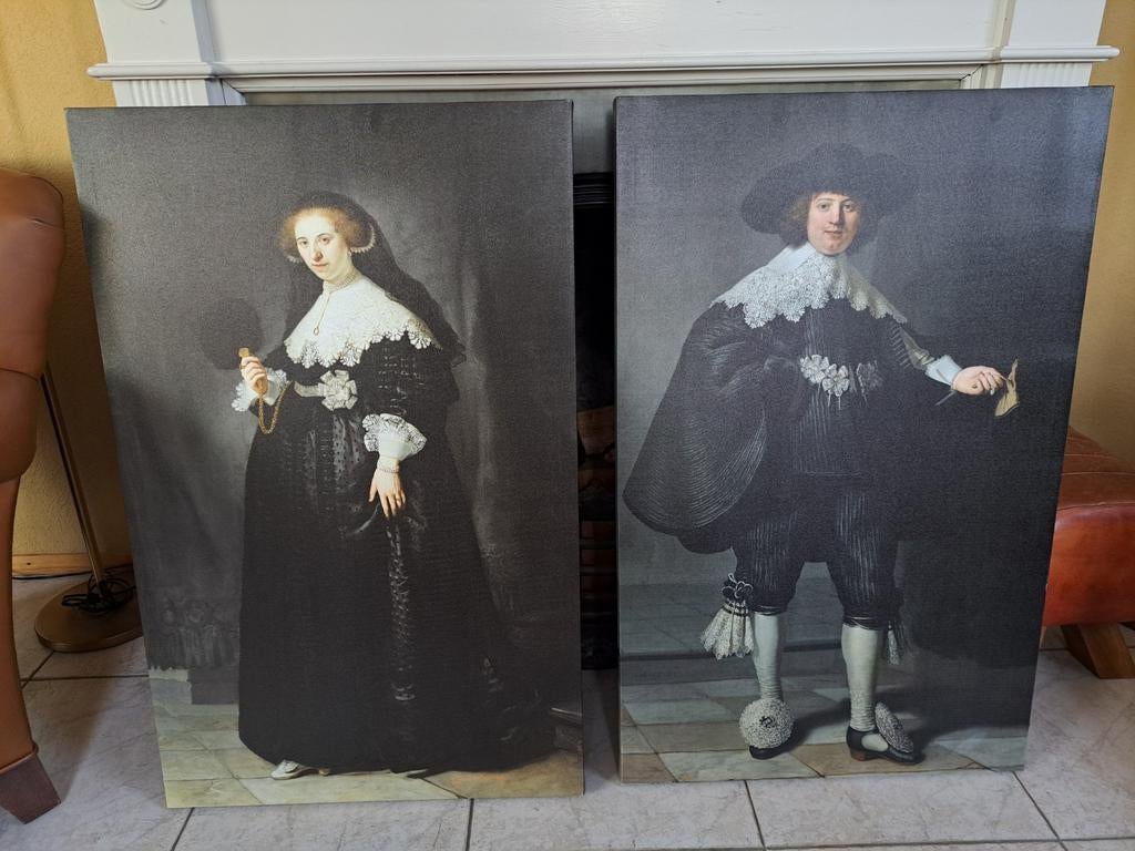 Twee canvas schilderijen: Oopjen Coppit en Marten Soolmans, Ophalen