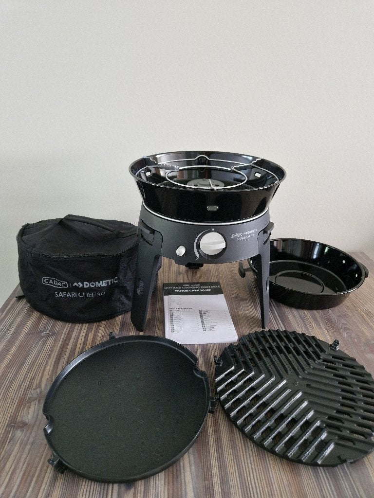 Cadac Safari Chef 30 HP Deluxe gasbarbecue, Tuin en Terras, Gasbarbecues, Ophalen, Zo goed als nieuw, Cadac Safari Chef