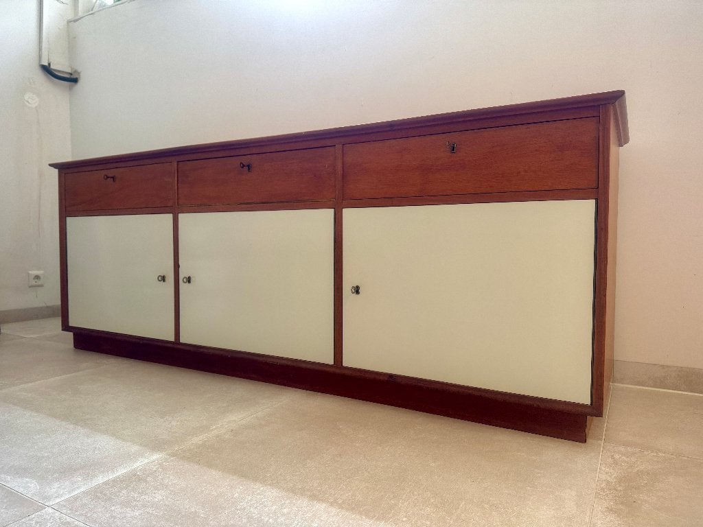 Vintage 50's hand-made houten Dressoir, Ophalen, Gebruikt, Overige houtsoorten, Met lade(s)