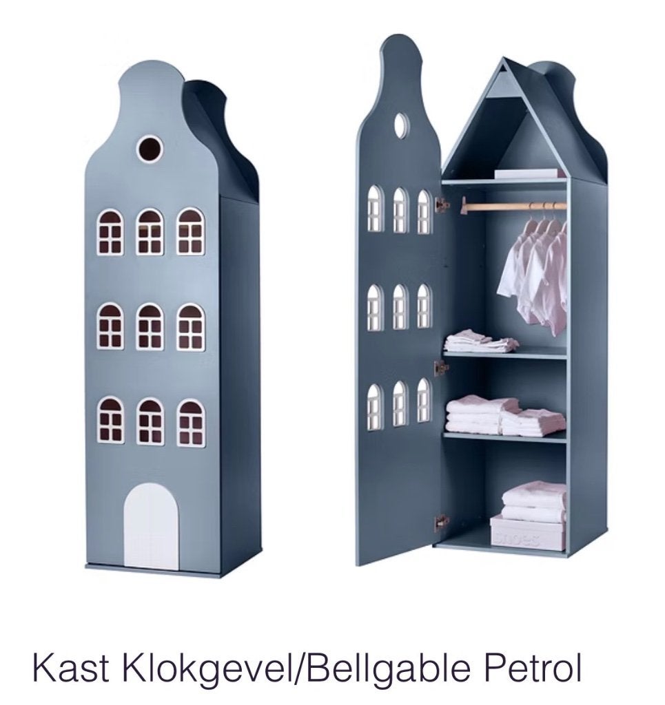 Kast van een huis Klokgevel/Bellgable Petrol, Ophalen, 50 tot 70 cm, 105 cm of meer, Zo goed als nieuw