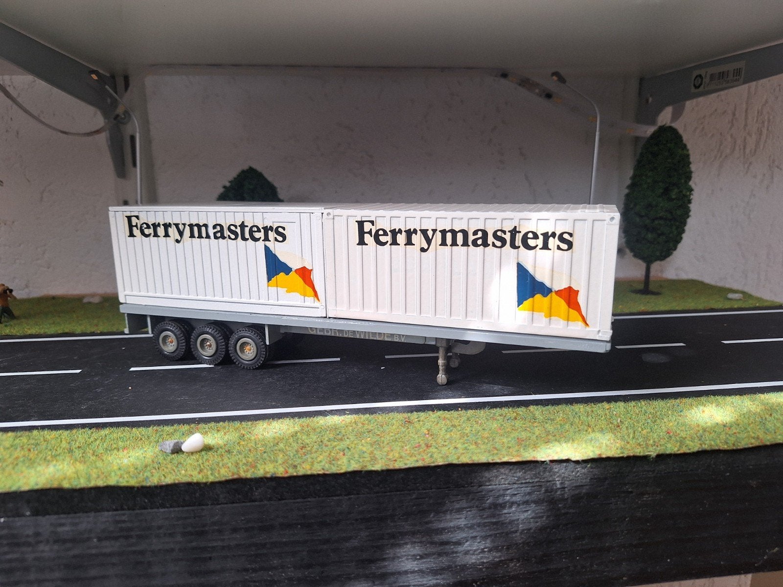 CONTAINER TRAILER.       TEKNO, Hobby en Vrije tijd, Modelauto's | 1:50, Ophalen of Verzenden, Zo goed als nieuw, Bus of Vrachtwagen