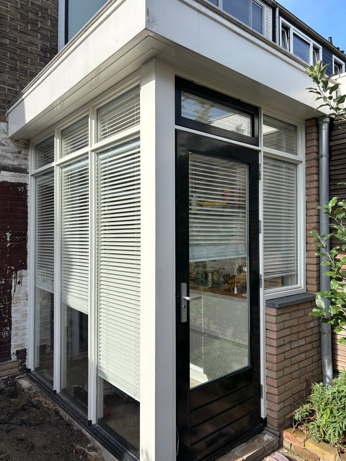 Kozijnen met deur en glas - Perfect voor aanbouw/serre, Ophalen, Gebruikt, Raamkozijn, Inclusief glas