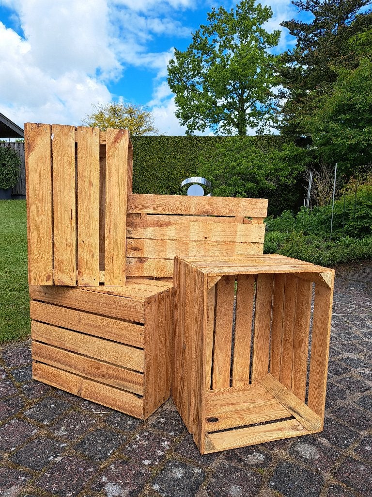 Houten fruitkistjes, Ophalen, Gebruikt