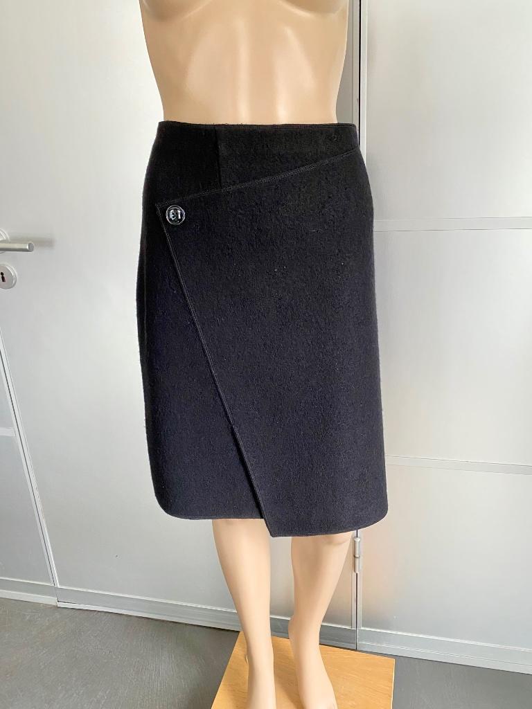 H979 Gerry Weber maat 44=L wollen rok zwart wol, Zwart, Maat 42/44 (L), Ophalen of Verzenden, Zo goed als nieuw