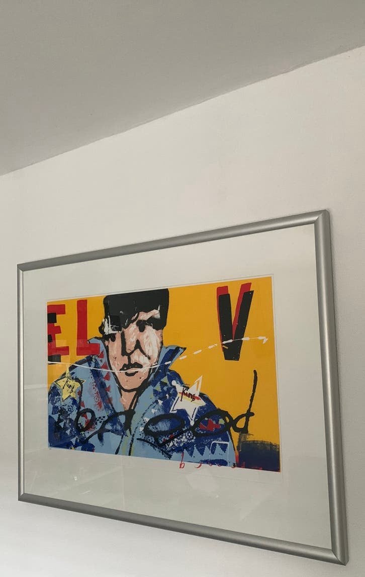 Herman Brood - Elvis the King - 92x70 cm-originele zeefdruk, Ophalen of Verzenden