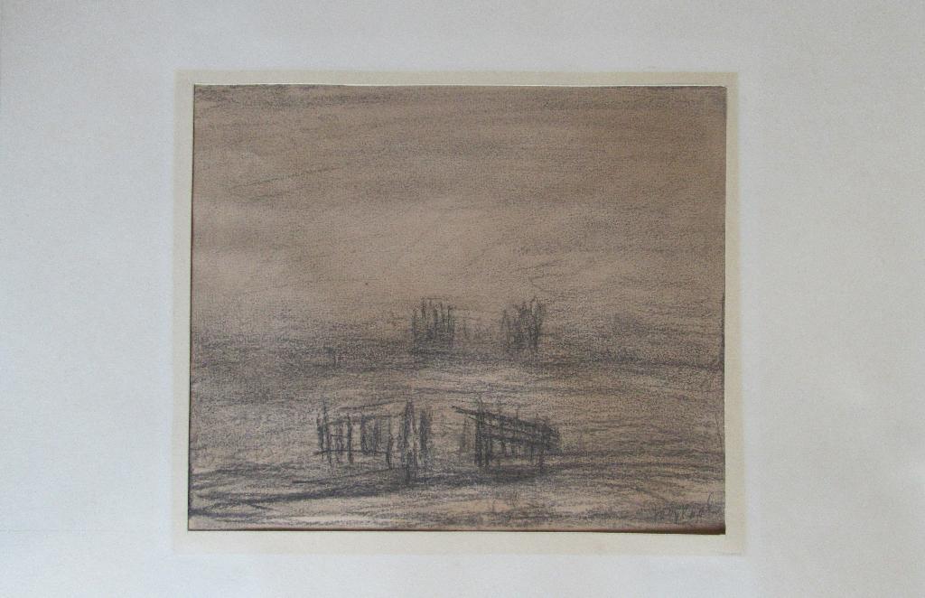 Jaap Kaal (1893-1960) houtskooltekening landschap, Antiek en Kunst, Ophalen of Verzenden