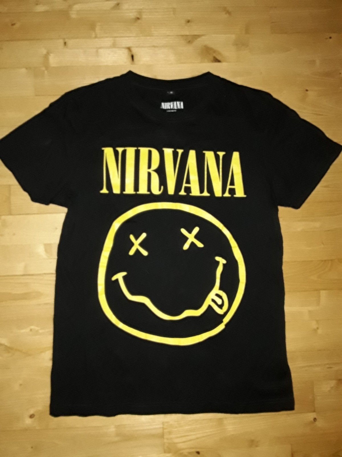 Zwart Nirvana t-shirt mt M, Maat 48/50 (M), Zwart, Nirvana, Ophalen of Verzenden