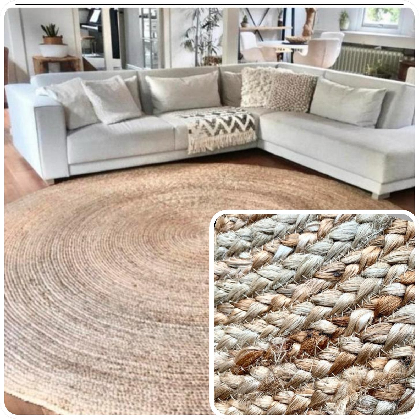 MINDER DUUR!! - Giant sisal xxxl vloerkleed - fotoshoot, Ophalen, Rond, 200 cm of meer, Zo goed als nieuw
