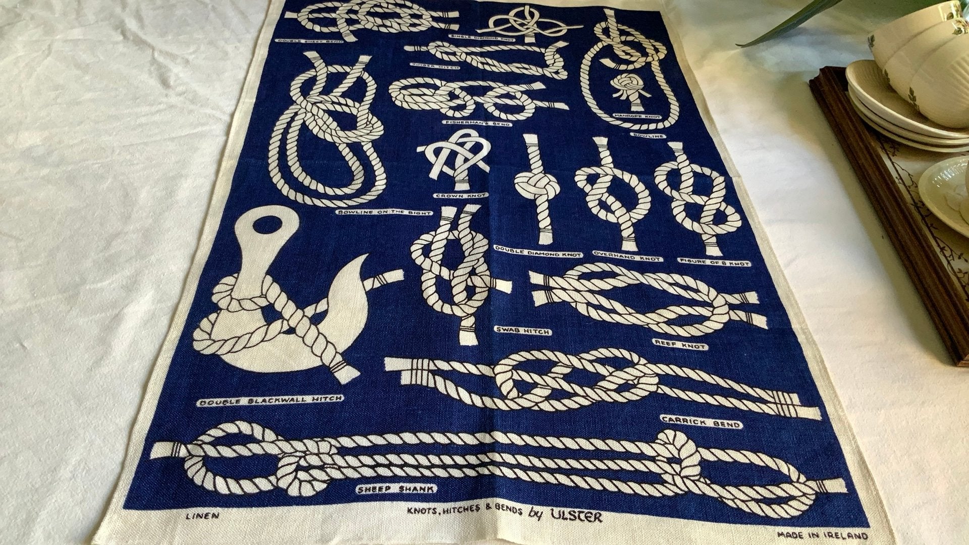 Vintage linnen Ulster/Ireland keukendoek zeemansknopen, Ophalen of Verzenden, Zo goed als nieuw