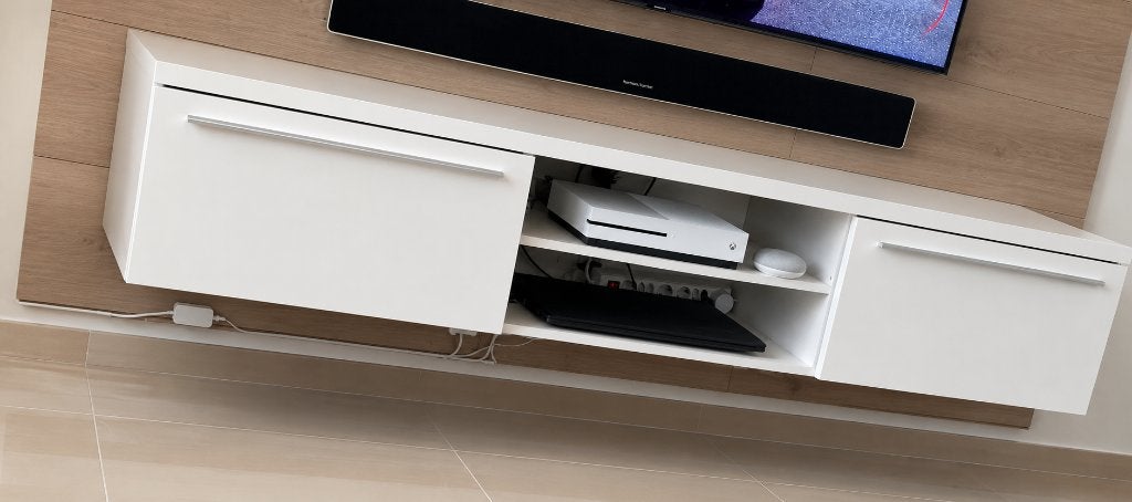 Tv meubel hoogglans, Ophalen, 150 tot 200 cm, Zo goed als nieuw, Minder dan 100 cm