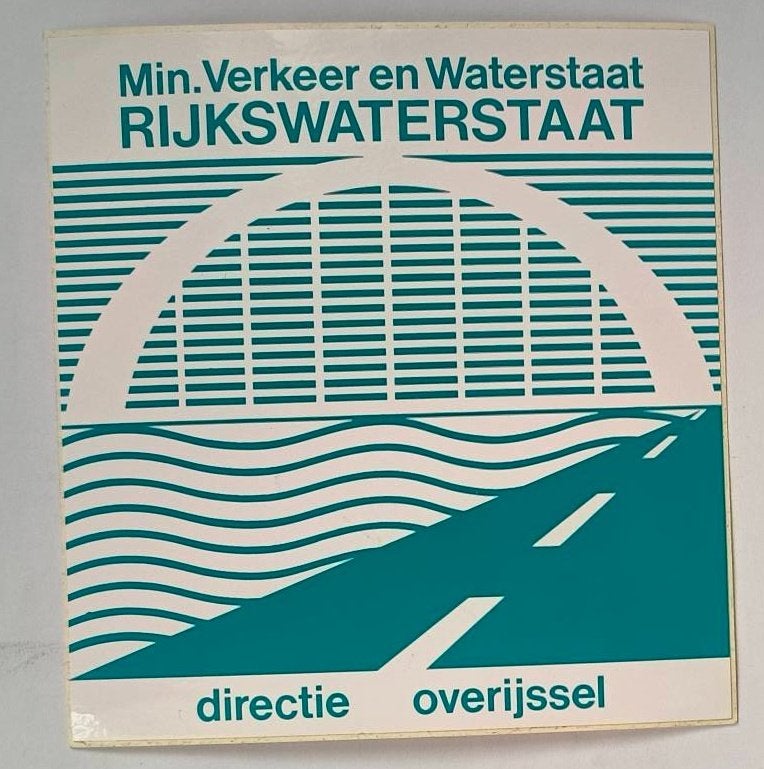 Sticker Min. Verkeer en Rijkswaterstaat directie Overijssel, Ophalen of Verzenden, Zo goed als nieuw, Overige typen