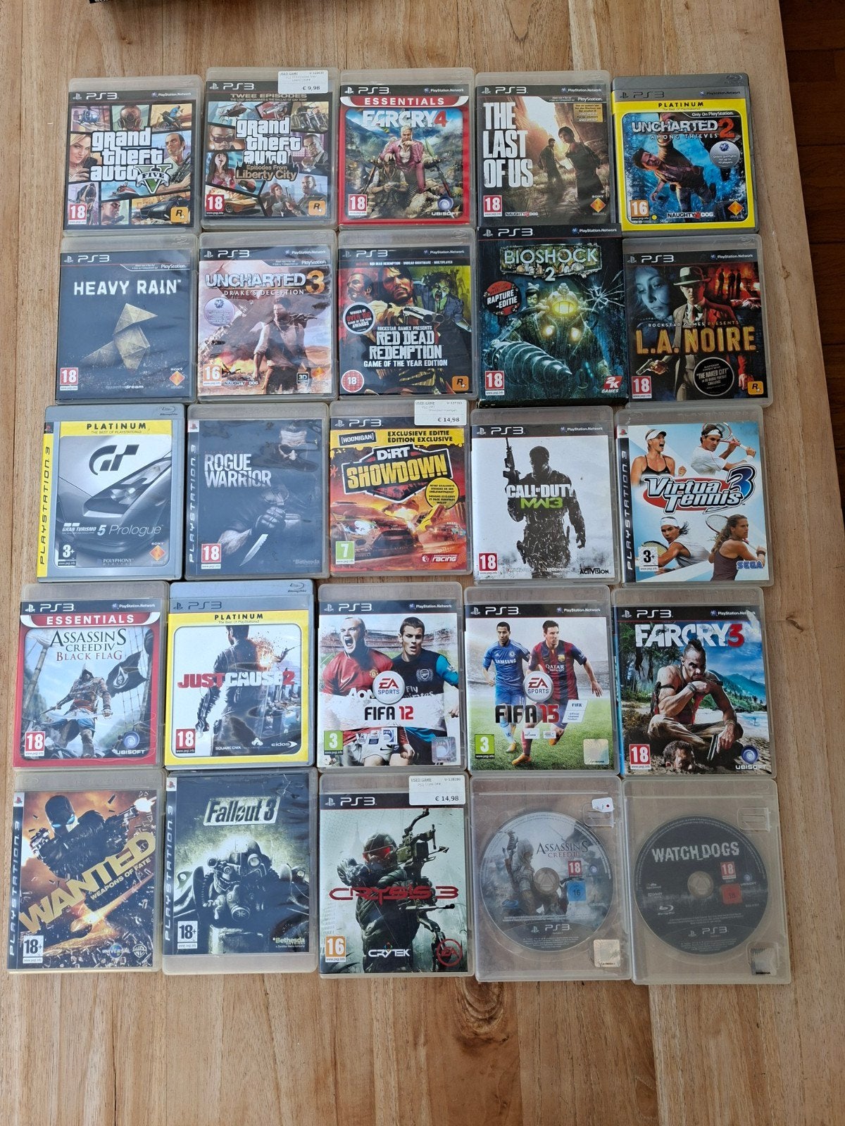 Playstation 3 met controller en 25 games, Ophalen, Gebruikt, Met 1 controller, Met games
