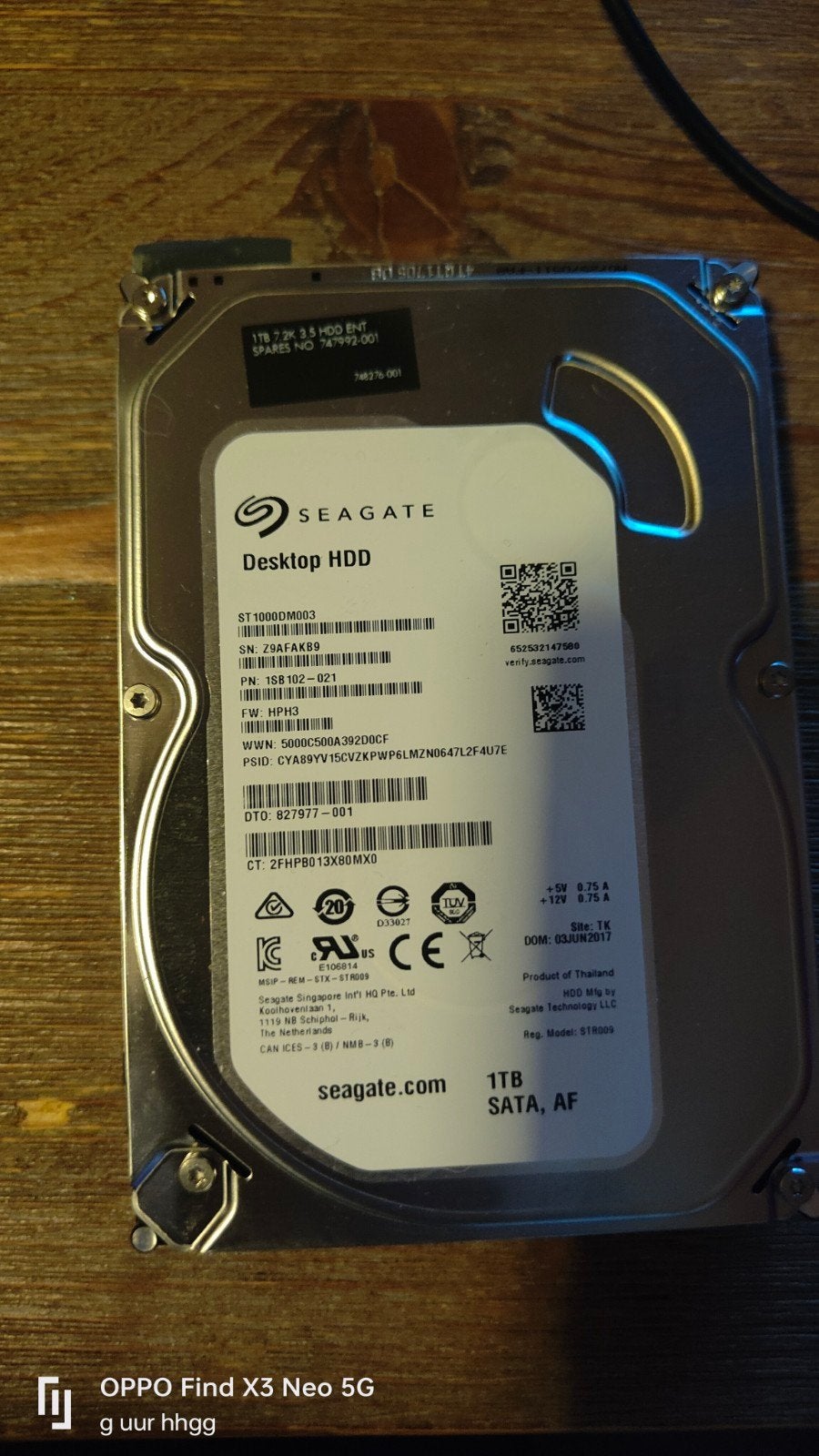 Seagate 1TB 3.5" HDD - Getest & Geformatteerd, Computers en Software, Harde schijven, Intern, Gebruikt, Ophalen of Verzenden, Seagate