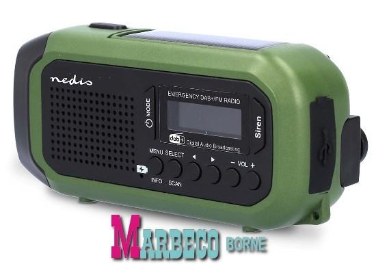 Noodradio, DAB+ / FM, Handslinger, Solar Powered, USB Gevoed, Nedis, Overige typen, Nieuw, Info@marbeco.nl