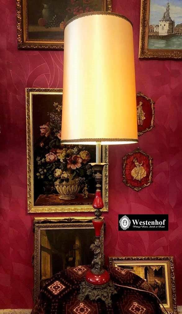 Staande lamp / Grote tafellamp antiek barok engel beeld