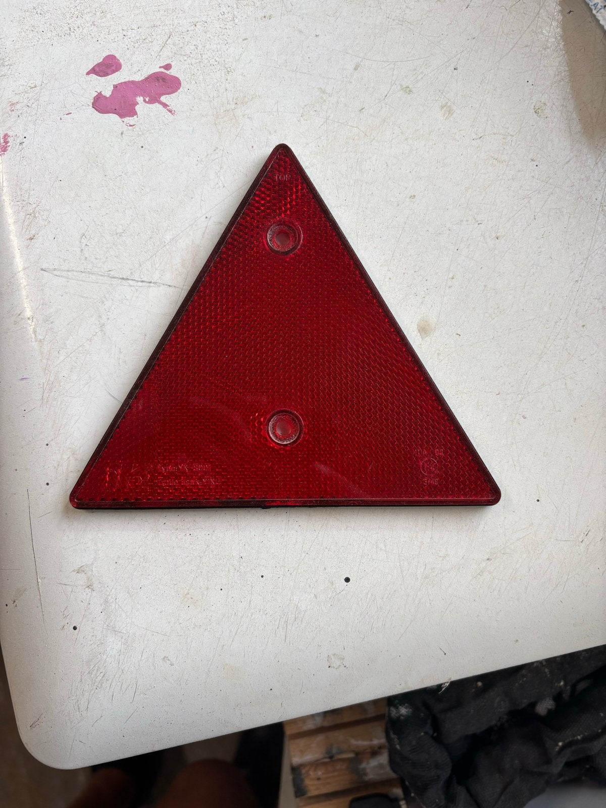 Rode driehoek reflector voor aanhanger of voertuig, Ophalen of Verzenden, Gebruikt