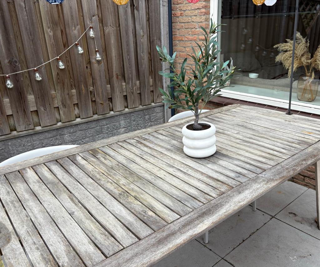 Eettafel Fabro Kwantum 180 cm - Opknapper, Huis en Inrichting, Tafels | Eettafels, Ophalen of Verzenden, Gebruikt, Overige houtsoorten