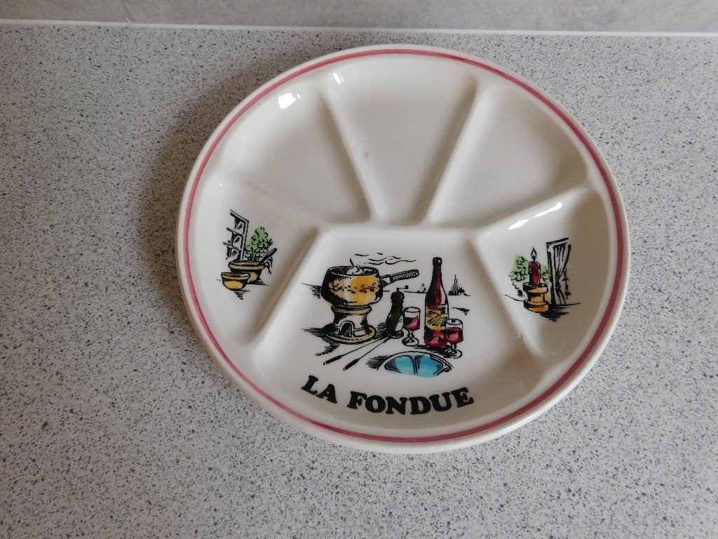 Bord 21 cm. Cordon Rouge La Fondue Gien France, Overige merken, Keramiek, Ophalen of Verzenden, Zo goed als nieuw