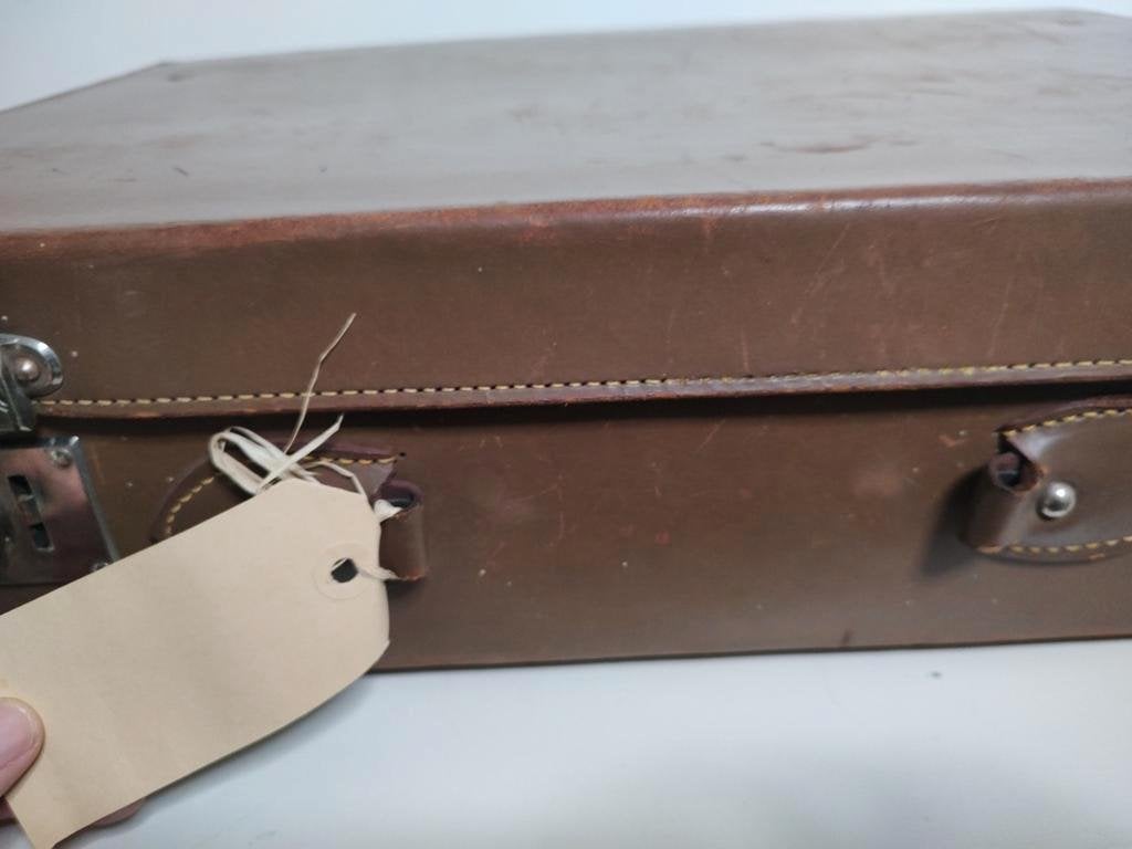 K473 VINTAGE jaren 50 koffer van kunstleder, Sieraden, Tassen en Uiterlijk, Overige materialen, Gebruikt, 50 tot 60 cm, -