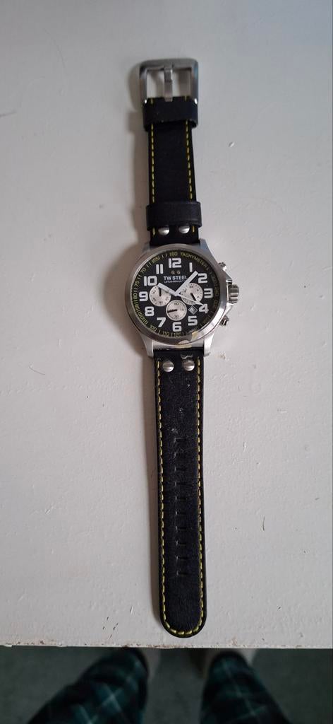 TW STEEL Horloge in mooie kleur blauw., Ophalen of Verzenden, Nieuw, Leer, Overige merken