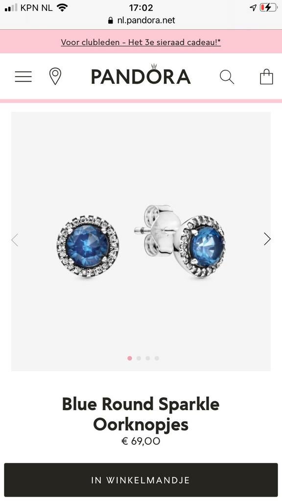 Oorbellen van Pandora, Ophalen of Verzenden, Zo goed als nieuw, Zilver