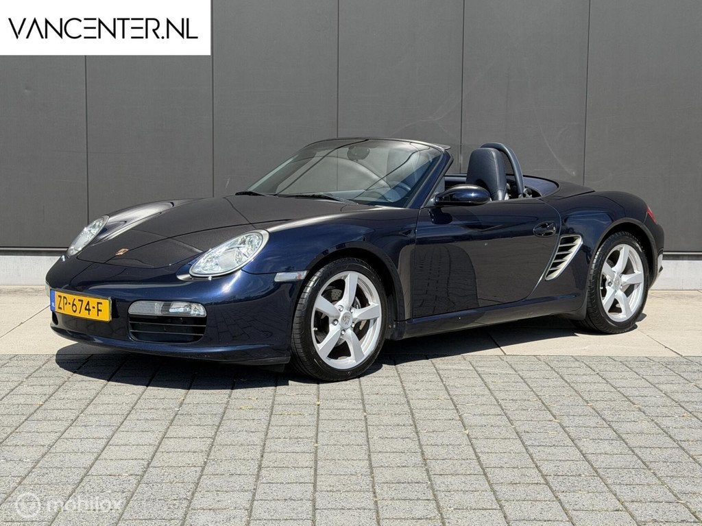 Porsche Boxster Cabrio 2.7 240PK Handbak Xenon Airco Leder, Auto's, Elektrische ramen, Achterwielaandrijving, Gebruikt, Blauw