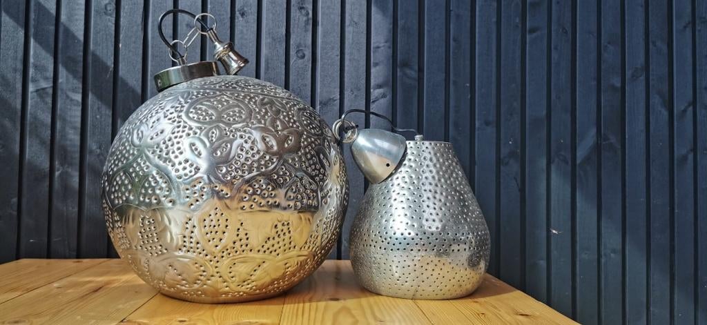 Oosterse Lampen - Lamp Filigrain Bal - Zilver - 10 euro, Ophalen, Oosters - Filigrain, Gebruikt, Metaal