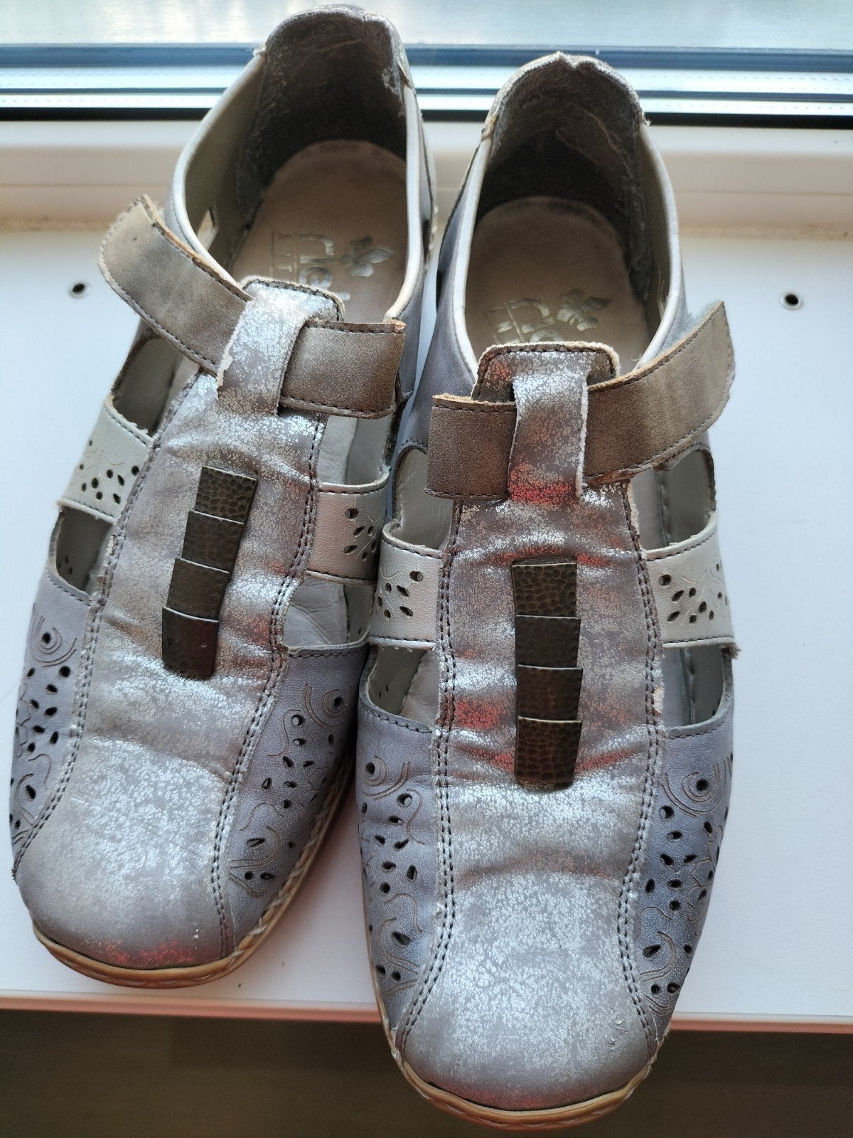 Rieker ballerina maat 39 zilver, Overige kleuren, Gedragen, Rieker, Ballerina's