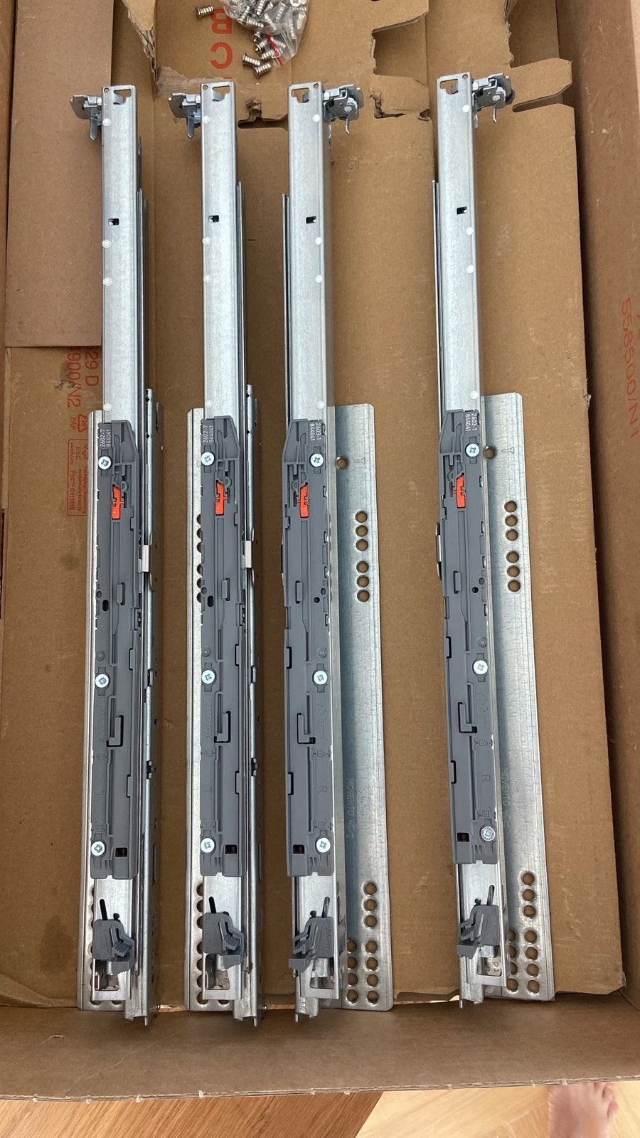 Ladegeleiders voor lades - 2 pairs - 550mm, Ophalen of Verzenden, Nieuw, 250 mm of meer, Overige typen