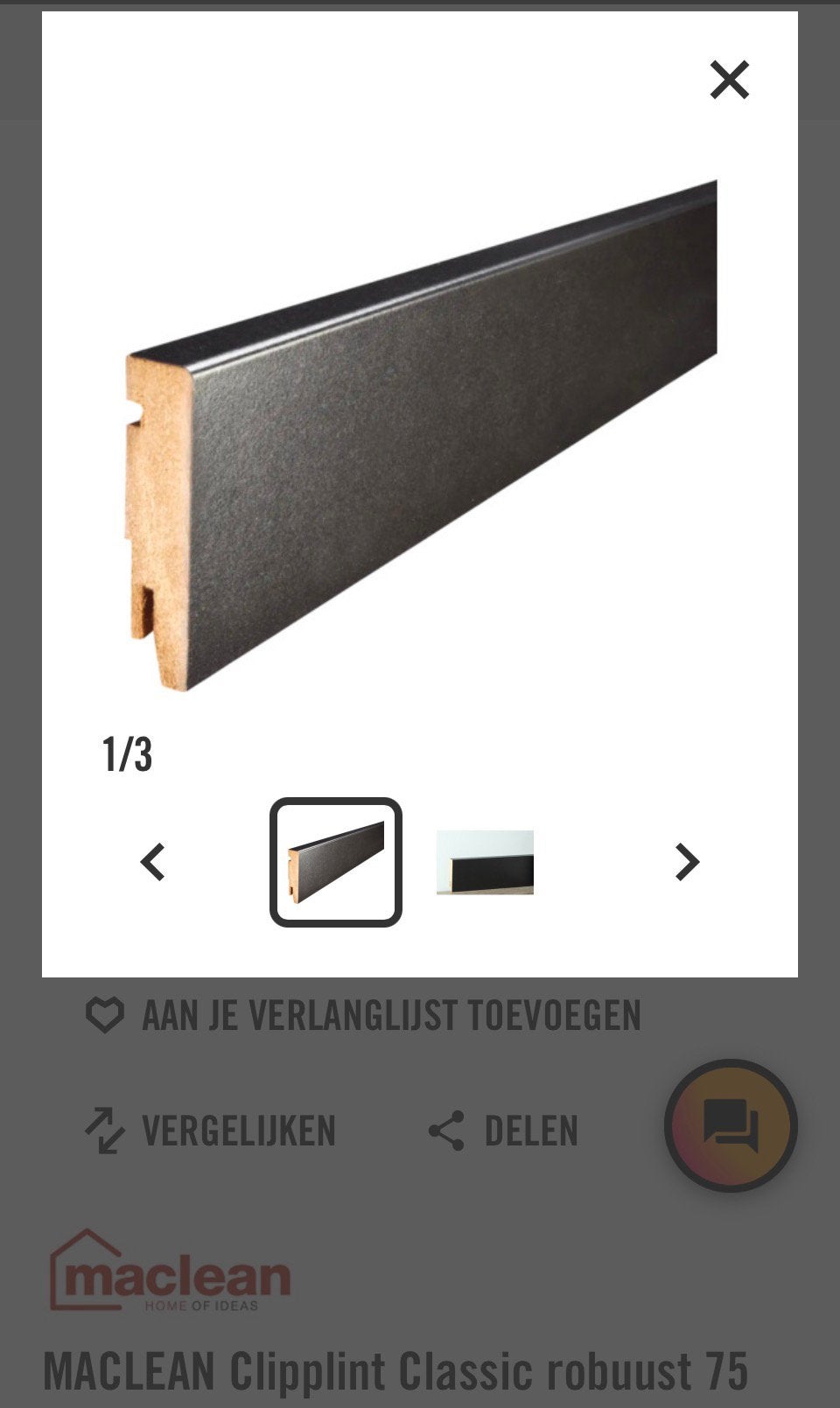 ZWART OF WITTE PLINTEN 7,5mm en 12mm nú €6 per stuk Maclean, Ophalen, 75 m² of meer, Zwart, Overige typen