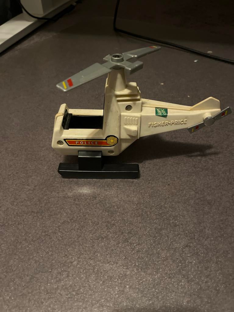 Vintage Fisher-Price Politie Helikopter Speelgoed, Kinderen en Baby's, Speelgoed | Fisher-Price, Gebruikt, Auto of Voertuig, Ophalen of Verzenden